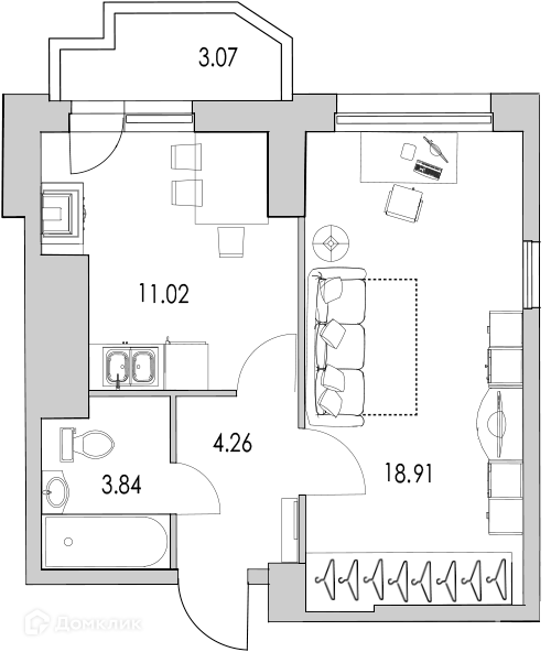 квартира г Санкт-Петербург ул Кустодиева ЖК Байрон Выборгский, 7 к 1 ст 1 фото 1