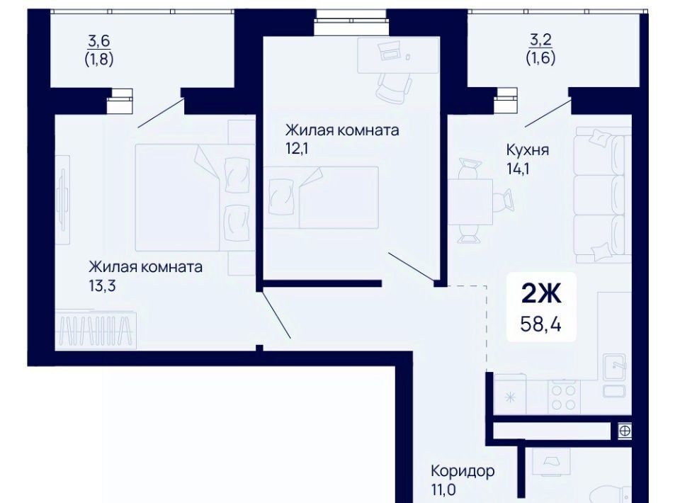 квартира г Екатеринбург р-н Железнодорожный Уральская ЖК Галактика фото 1