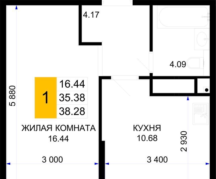 квартира г Краснодар р-н Центральный ЖК «Сегодня» фото 1