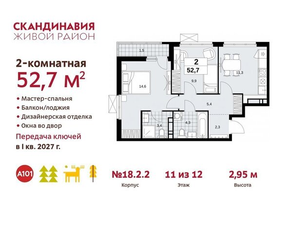 метро Коммунарка метро Бунинская аллея ТиНАО жилой комплекс Скандинавия, 18. 2.2 фото