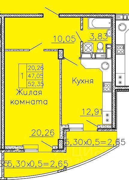 квартира г Краснодар р-н Карасунский ул им. Валерия Гассия 2 ЖК «Авиатор» фото 2