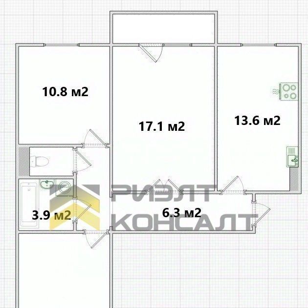 квартира г Омск р-н Центральный проезд 6-й Амурский 10 фото 9