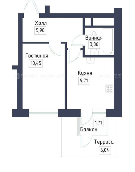 квартира р-н Зеленодольский с Осиново ЖК «Зимний Сад» Козья слобода, Сад фото 1