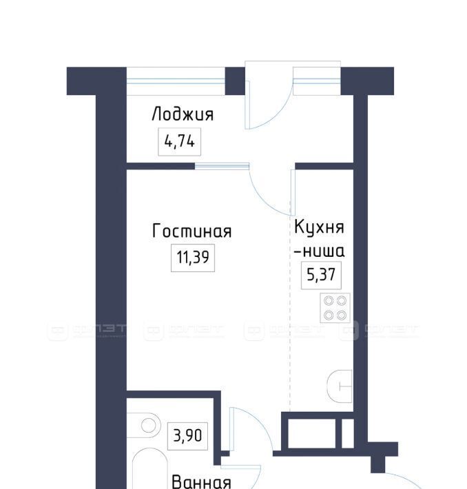 квартира р-н Зеленодольский с Осиново ЖК «Зимний Сад» Осиновское с/пос, сад, Авиастроительная фото 2