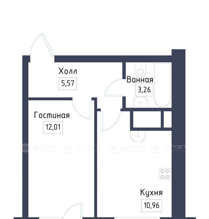 квартира р-н Зеленодольский с Осиново ЖК «Зимний Сад» Осиновское с/пос, сад, Авиастроительная фото 2