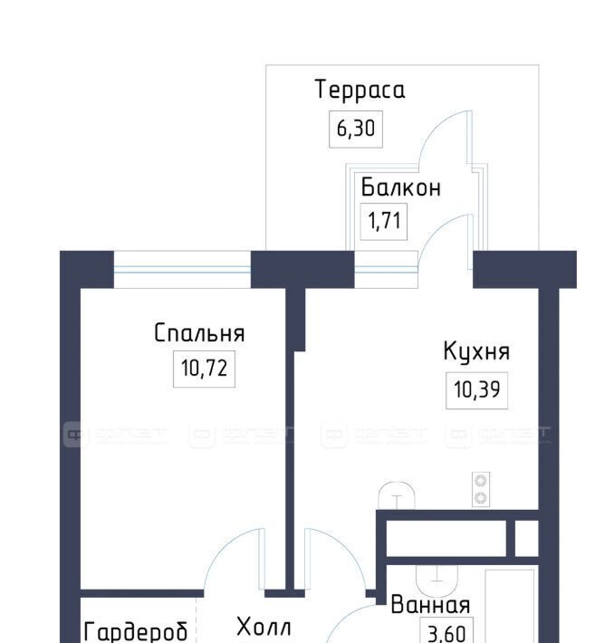 квартира р-н Зеленодольский с Осиново ЖК «Зимний Сад» Осиновское с/пос, сад, Авиастроительная фото 2