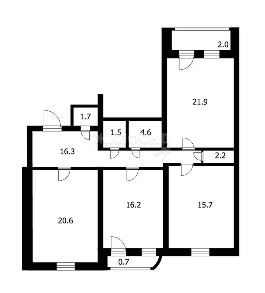 квартира г Бердск мкр Северный 2 фото 17