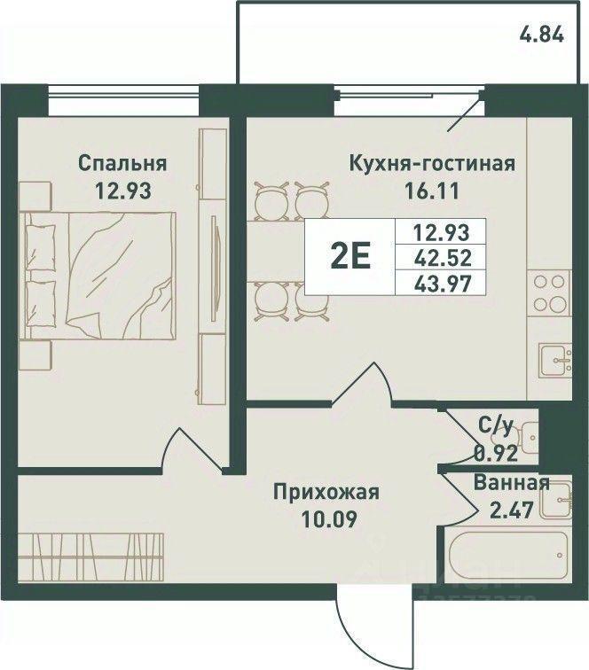 квартира р-н Всеволожский п им Свердлова мкр 1-й 9 Свердловское городское поселение, Свердлова фото 1