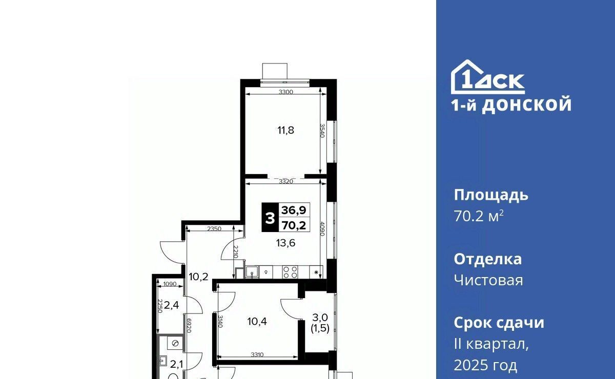 квартира городской округ Ленинский д Сапроново Домодедовская, 1-й Донской жилой комплекс фото 1