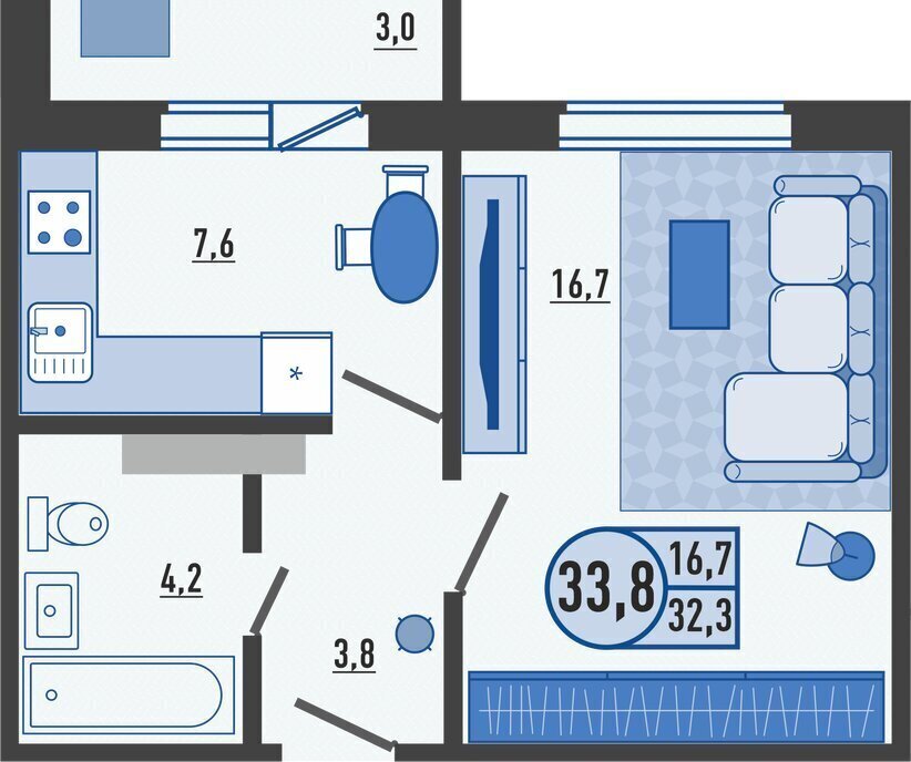 квартира р-н Орловский д Образцово ул Николая Сенина 9к/1 фото 1