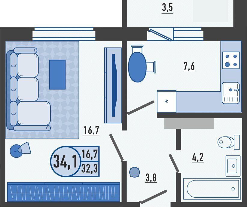 квартира р-н Орловский д Образцово ул Николая Сенина 9к/1 фото 1