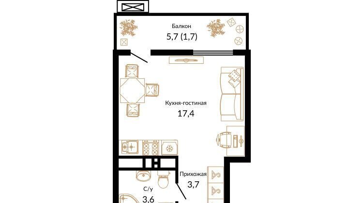 квартира г Краснодар р-н Прикубанский ул им. Даниила Смоляна 71 корп. 3 фото 1