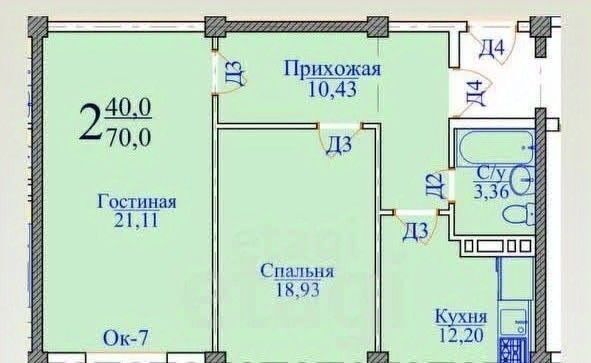 квартира г Махачкала р-н Ленинский ул Эльзы Ибрагимовой 13 фото 25