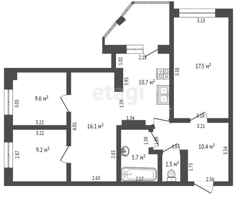 квартира г Якутск ул Дзержинского 41/2 фото 12