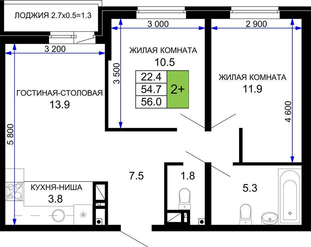 квартира г Краснодар р-н Прикубанский ул им. лётчика Позднякова 2/13 ЖК «Дыхание» фото 1