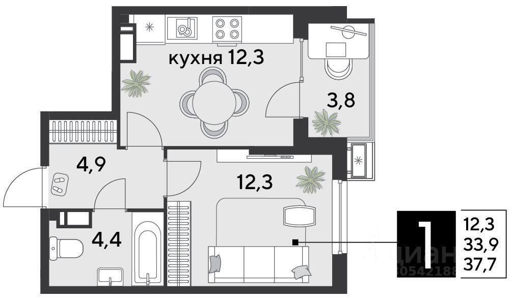 квартира г Краснодар р-н Прикубанский ЖК «Краснодар» 1-й Лиговский проезд фото 1