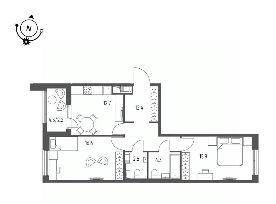 квартира г Омск р-н Кировский микрорайон Зелёная Река 13 фото 1