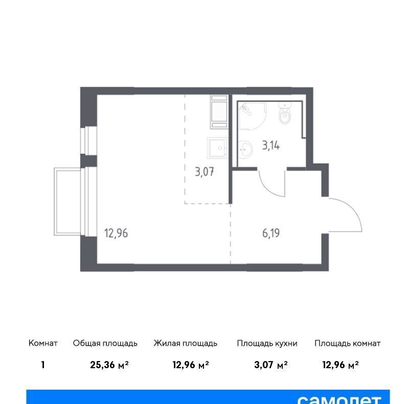 квартира городской округ Люберцы п Мирный ЖК Томилино Парк к 6. 2, Люберцы фото 1