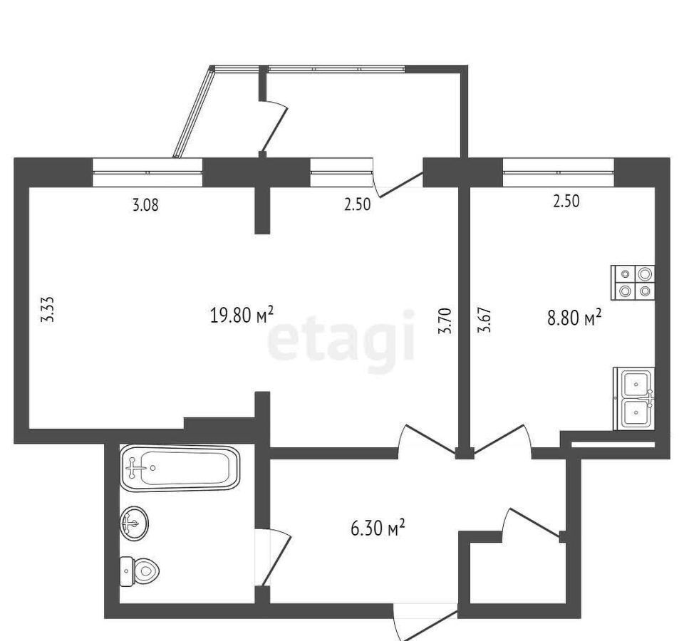 квартира г Петропавловск-Камчатский ул Академика Курчатова 53 фото 24