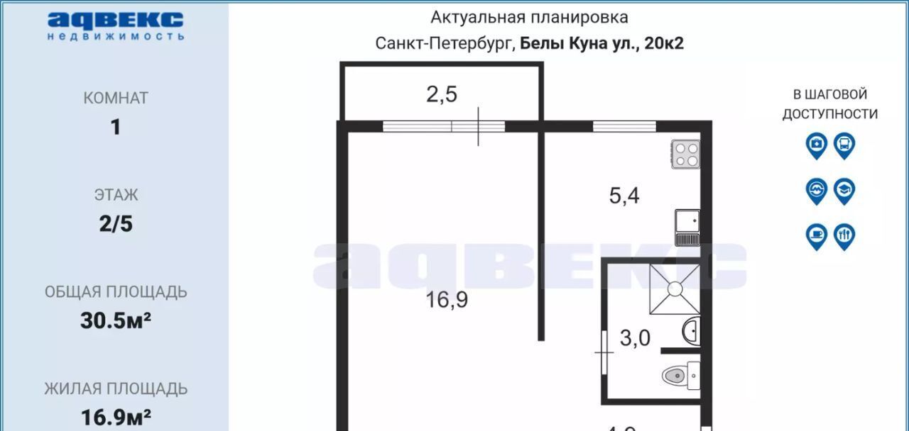 квартира г Санкт-Петербург метро Международная ул Белы Куна 20к/2 фото 2