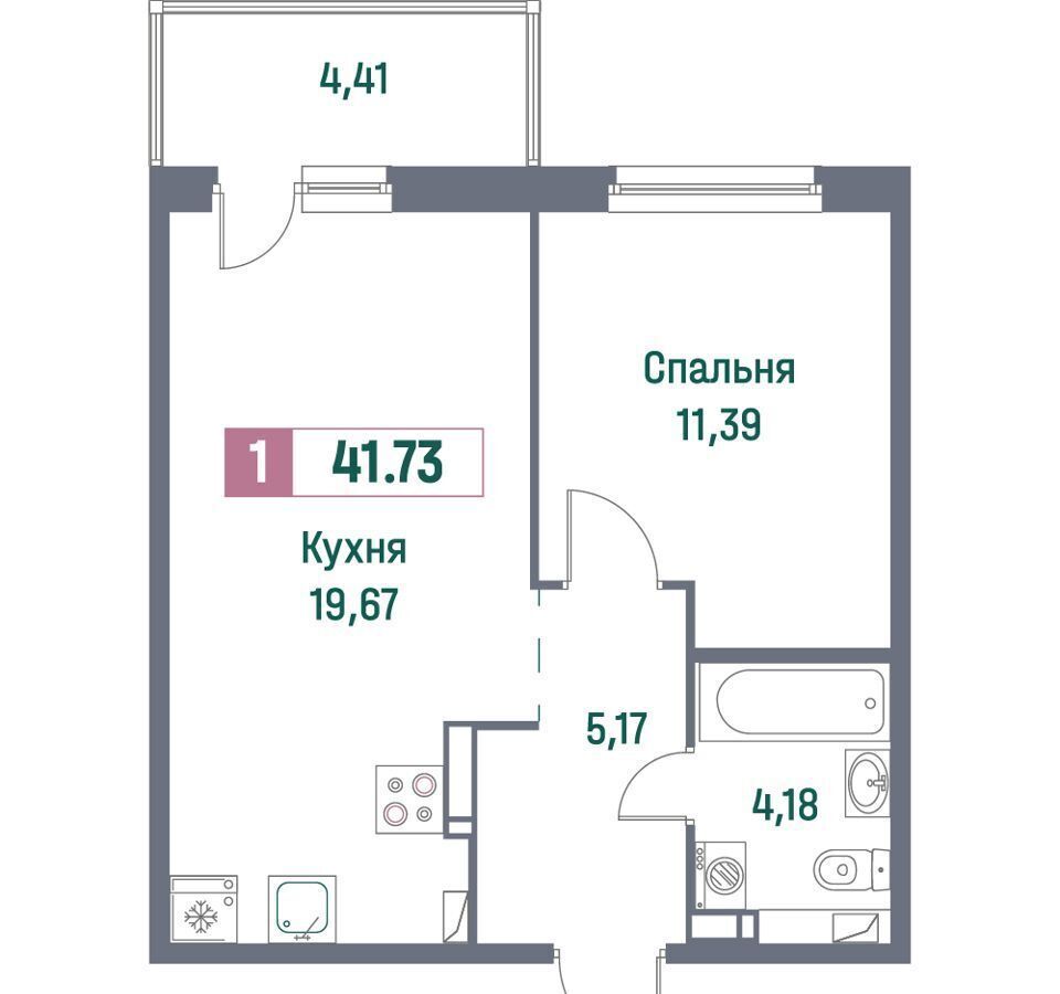 квартира р-н Всеволожский г Мурино пр-кт Авиаторов Балтики 23 Девяткино, корп. 1 фото 1