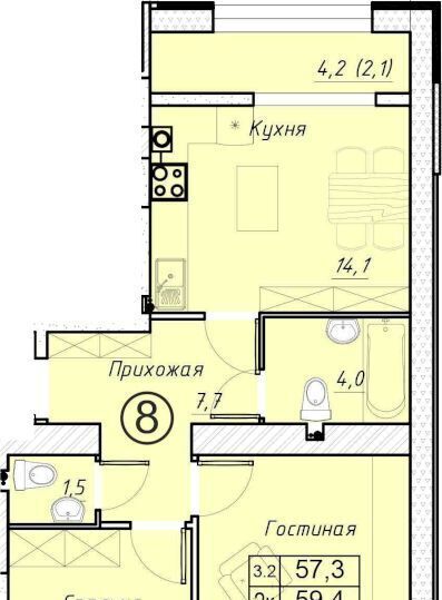 квартира г Батайск ул Олимпийское Кольцо 36к/22 фото 1