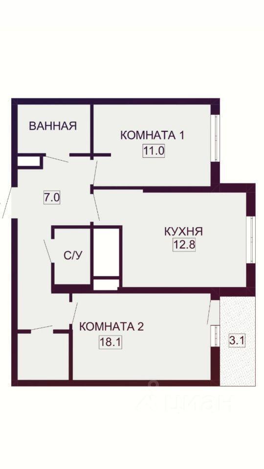 квартира р-н Выборгский Санкт-Петербург, Парголово, улица Валерия Гаврилина, 11 к 1 фото 22