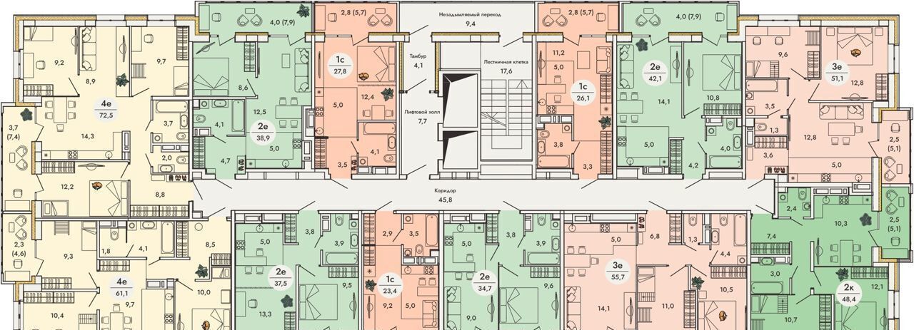 квартира р-н Пермский д Кондратово ул Камская 8а КИНЕТИКА ДОМ фото 3