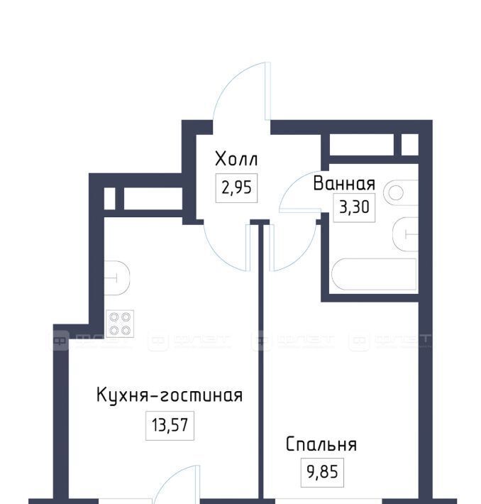 квартира р-н Зеленодольский с Осиново ЖК «Зимний Сад» Осиновское с/пос, сад, Авиастроительная фото 2