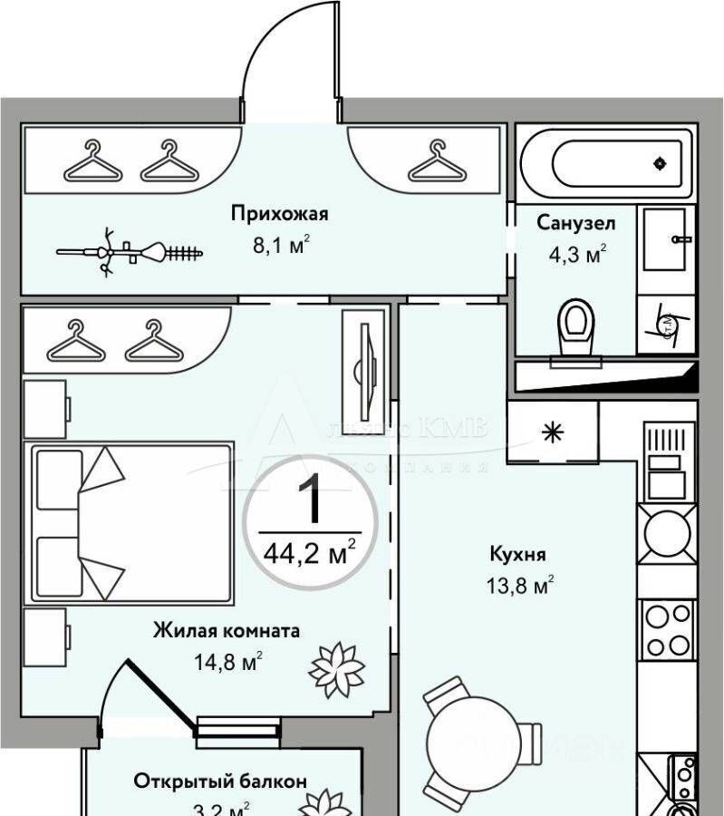 квартира г Железноводск п Иноземцево 1 фото 5