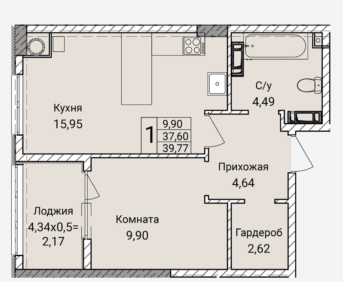 квартира г Севастополь ул Братьев Манганари 26к/1 Крым фото 12