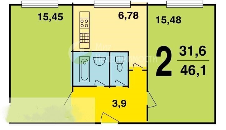 квартира городской округ Дмитровский п Новосиньково 27 фото 16