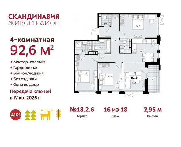 метро Коммунарка метро Бунинская аллея ТиНАО жилой комплекс Скандинавия, 18. 2.2 фото