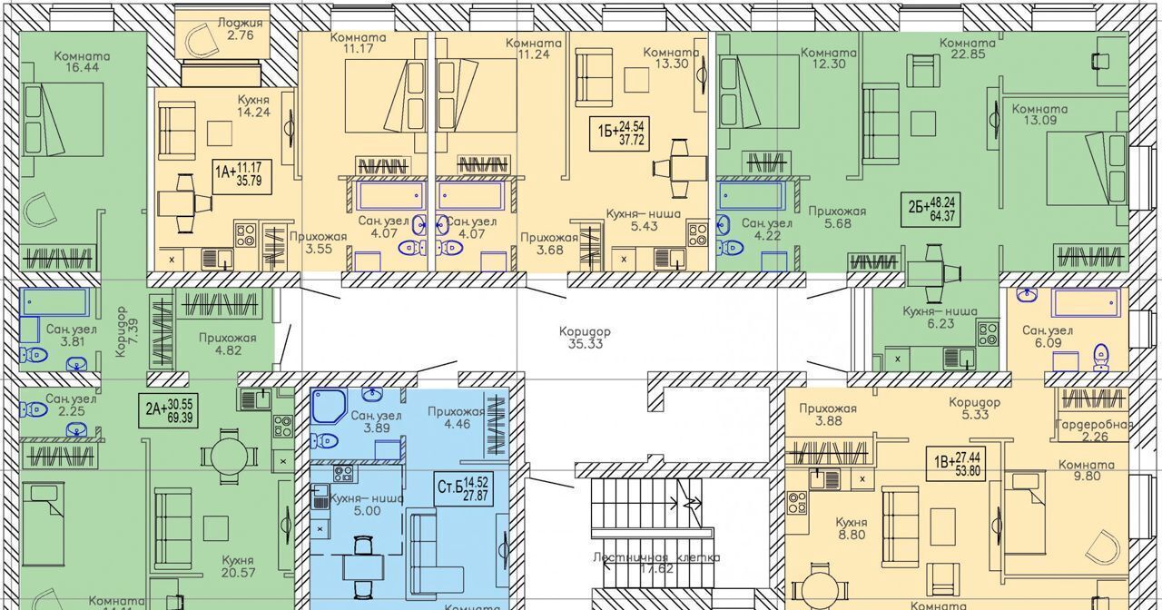 квартира р-н Тюменский п Московский ул Новая 17 ЖК «Листопад» корп. 2 фото 3