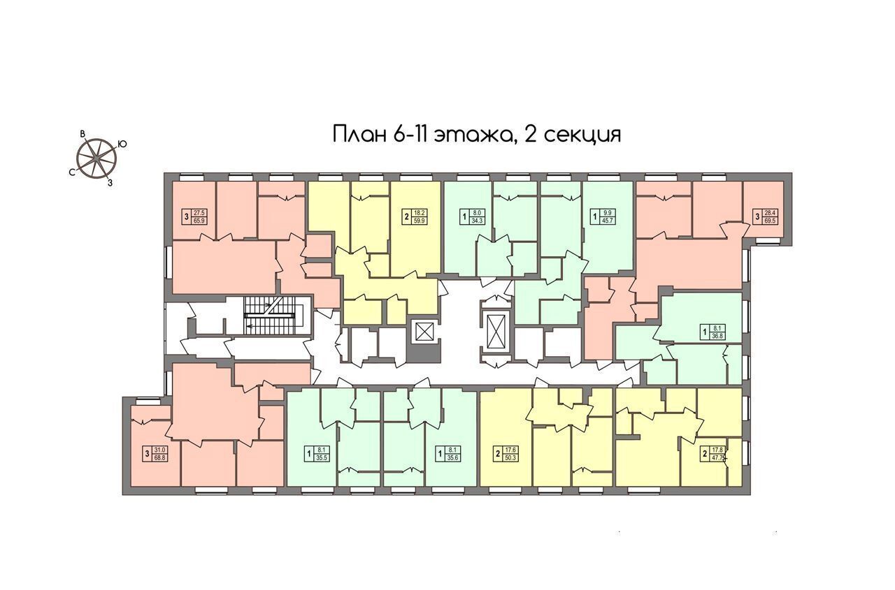 квартира г Тула р-н Центральный ул Маяковского блок-секц. 2 фото 2