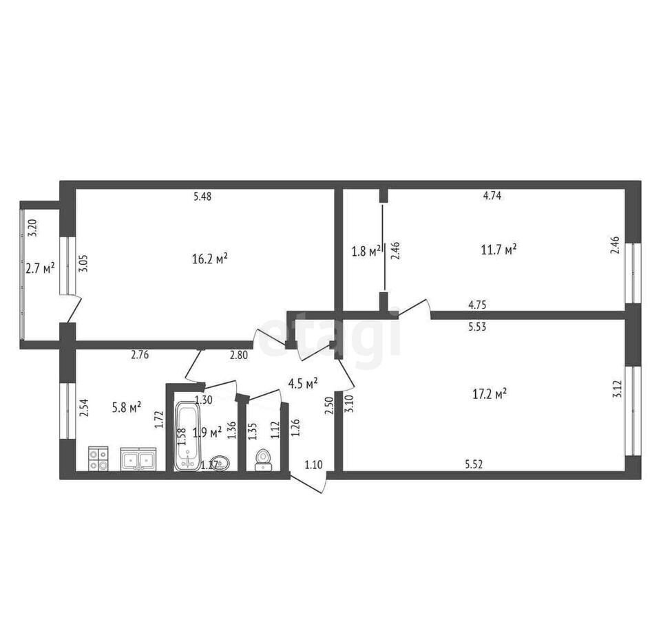 квартира г Стерлитамак Курчатовский ул Курчатова 30 фото 17