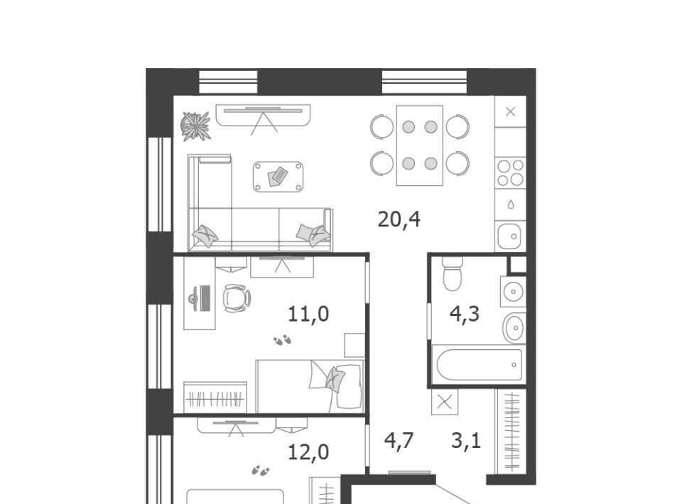 квартира г Москва метро Технопарк ЖК Шагал 3-я оч., к 6 фото 3