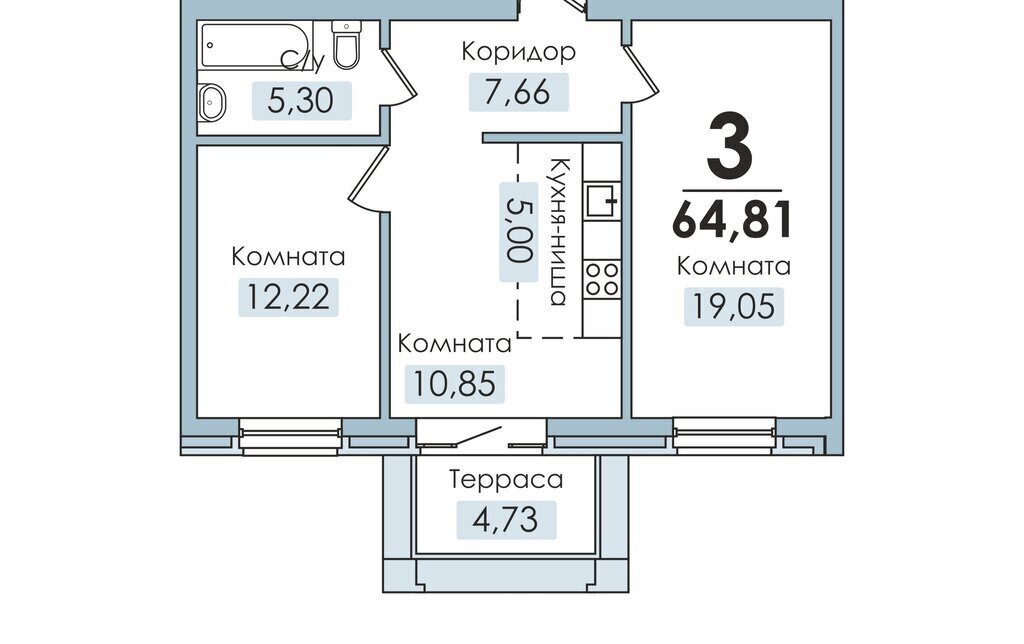 квартира р-н Сосновский п Рощино ул Лесопарковая 3 фото 1