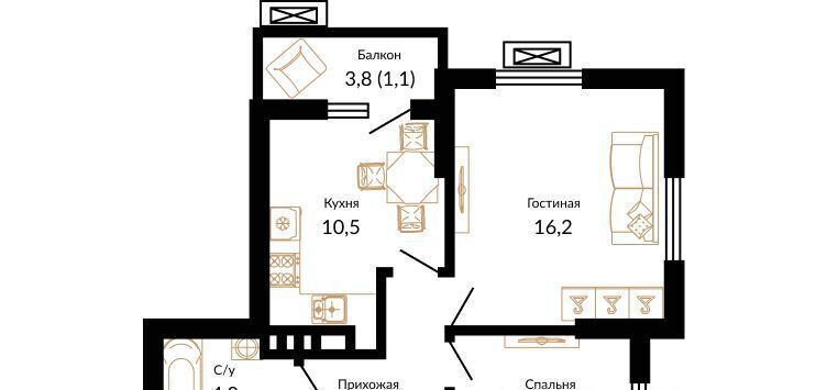 квартира г Краснодар р-н Прикубанский ЖК «Краснодар» ул. Даниила Смоляна, 71к 2 фото 1