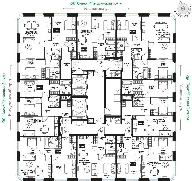 квартира г Москва метро Мичуринский проспект пр-кт Мичуринский 45 муниципальный округ Раменки фото 2