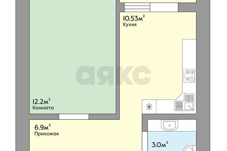 квартира г Краснодар р-н Прикубанский ул Цветная 41 Краснодар городской округ фото 2