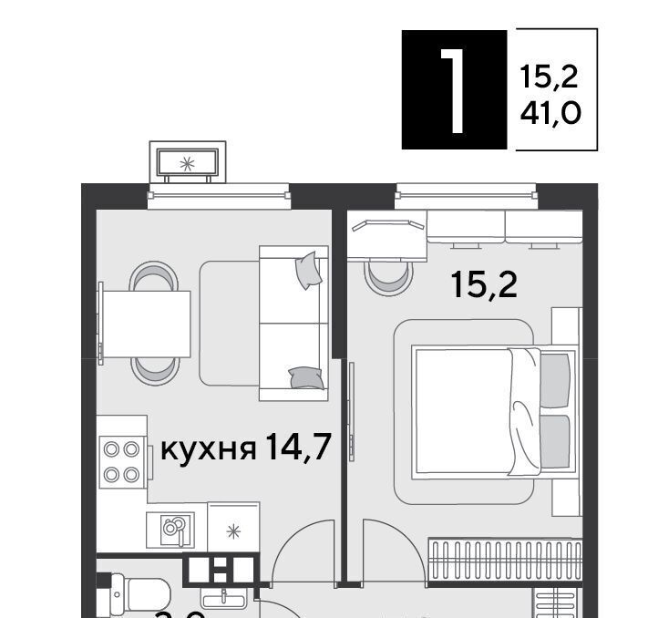 квартира г Краснодар р-н Прикубанский ЖК «Парк Победы» фото 4