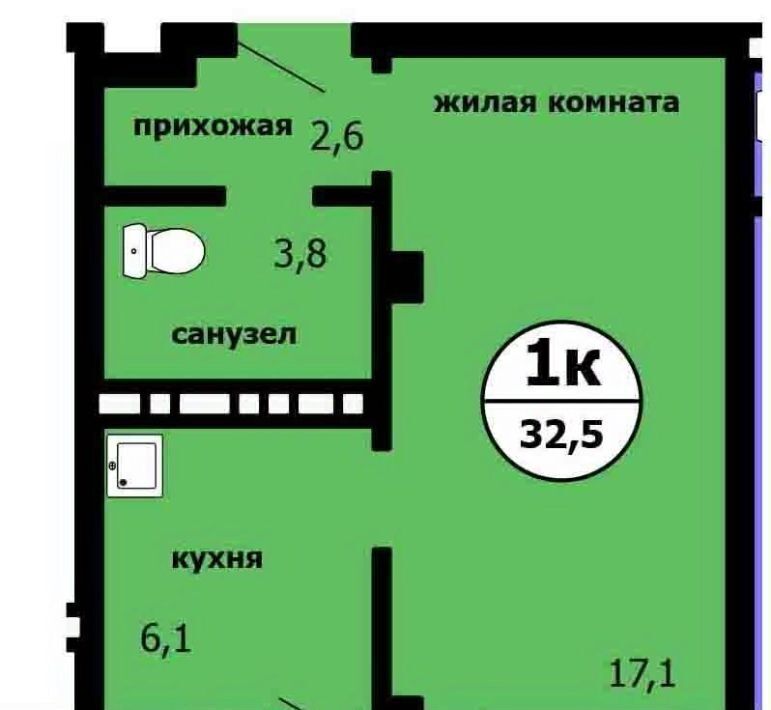 квартира г Красноярск р-н Ленинский Завода СК, ул. Вишневая, Садоводческое товарищество Химик фото 1