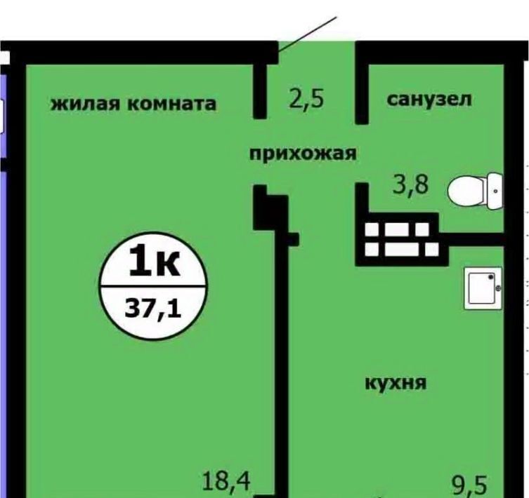 квартира г Красноярск р-н Ленинский Завода СК, ул. Вишневая, Садоводческое товарищество Химик фото 1