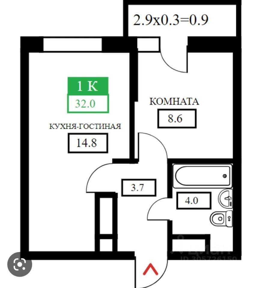 квартира г Краснодар р-н Прикубанский ул Домбайская 55/4 фото 1