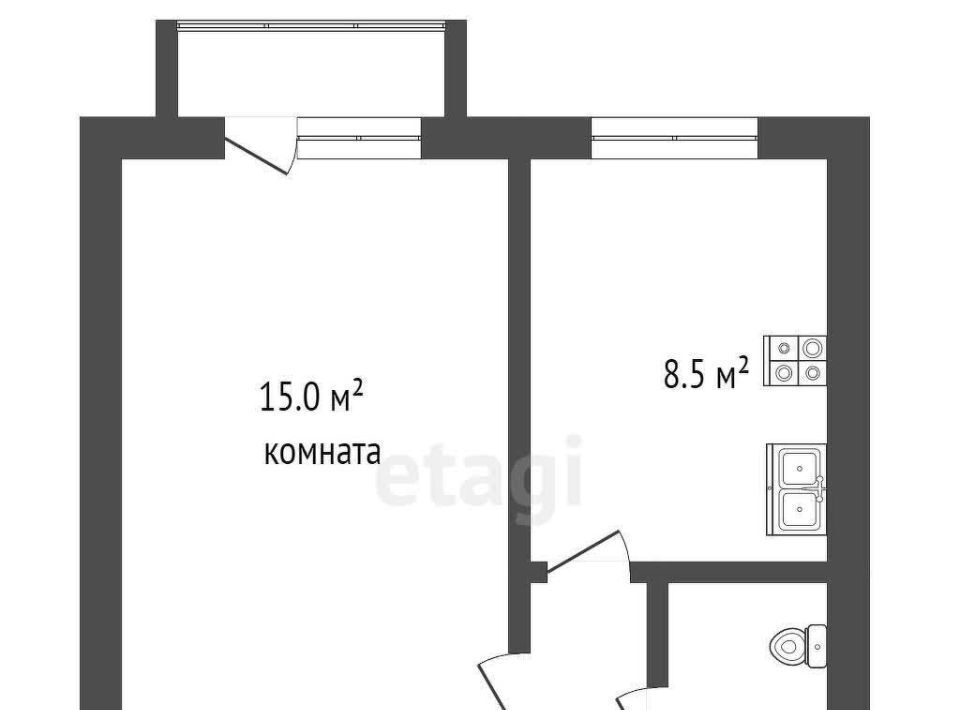 квартира г Калуга р-н Ленинский ул Георгия Амелина 2 фото 16