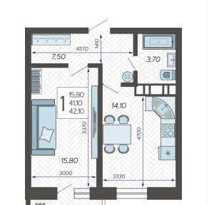 квартира г Краснодар р-н Прикубанский ул Ярославская 6 д. 115 фото 1