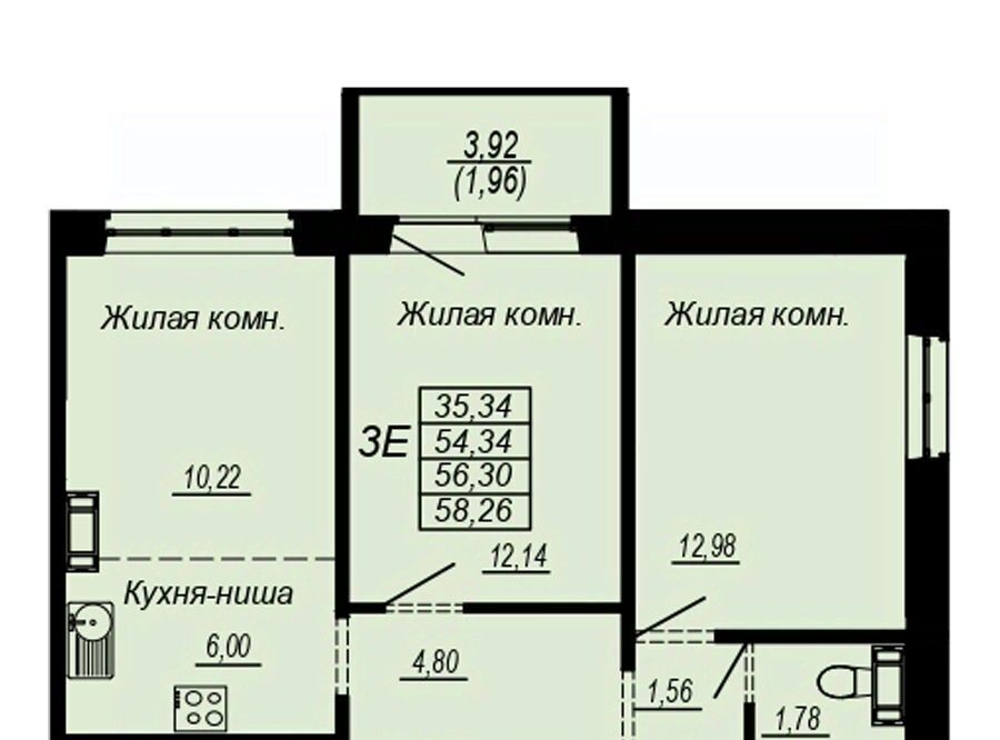 квартира г Хабаровск р-н Индустриальный Южный микрорайон ул Рокоссовского фото 1