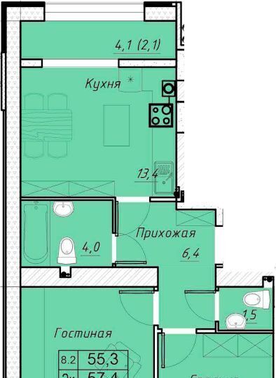 квартира г Батайск ул Олимпийское Кольцо 36к/21 фото 1