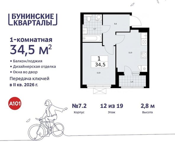 ЖК Бунинские Кварталы 7/1 метро Коммунарка метро Бунинская аллея ТиНАО фото